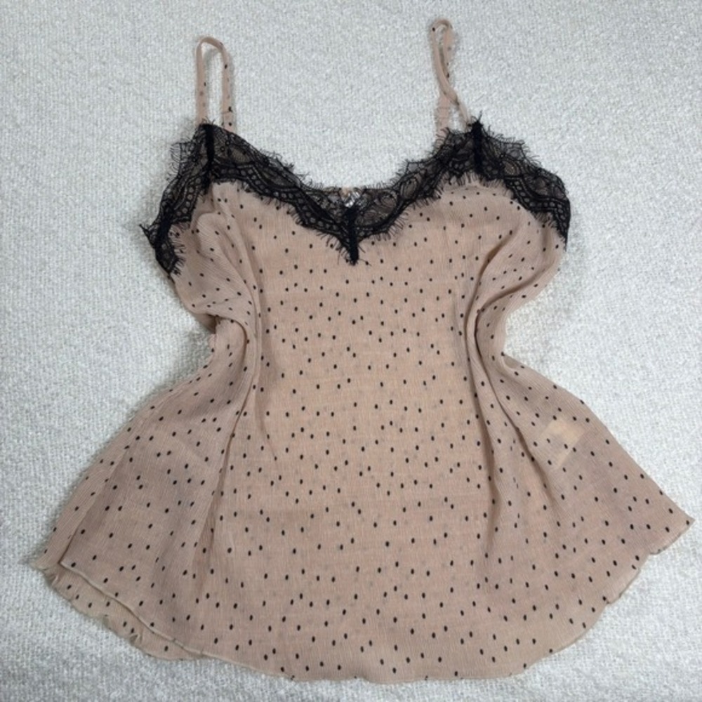 by the river black beige pink y2k polkadot lace cami coquette chic whimsy goth - Picture 2 of 7